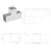 vidaXL Post Connectors 4 pcs T Shape Galvanised Metal 101x101 mm