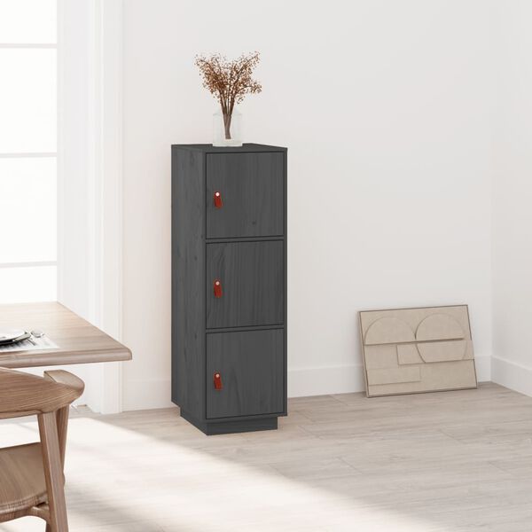 vidaXL Highboard Grey 34x40x108.5 cm Solid Wood Pine