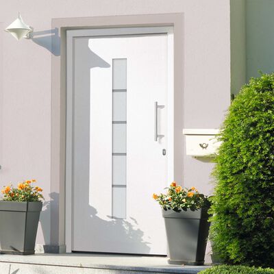 vidaXL Front Door Aluminium and PVC White 100x200 cm