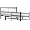 vidaXL Metal Bed Frame without Mattress with Footboard Black 140x190cm