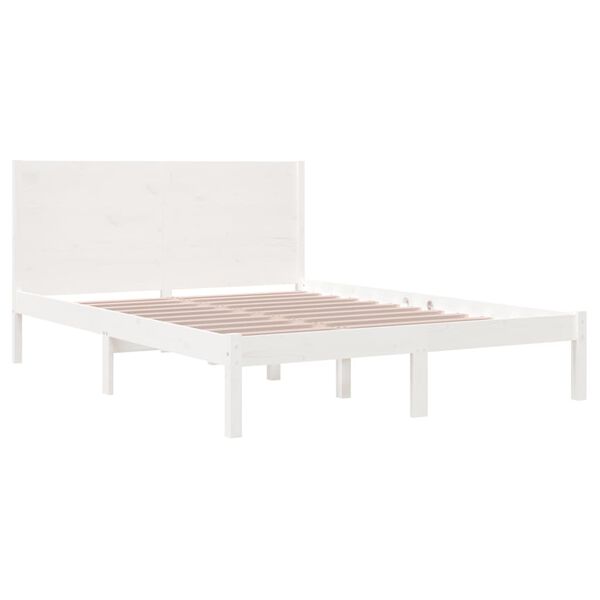 vidaXL Bed Frame without Mattress White 140x190 cm Solid Wood Pine