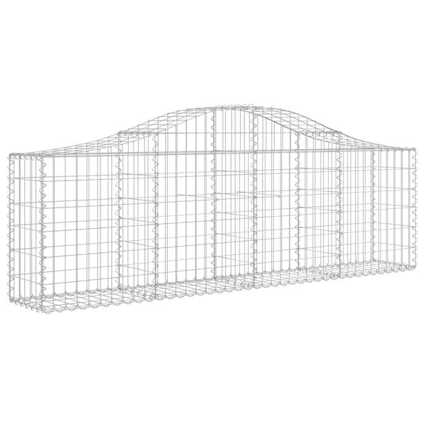 vidaXL Arched Gabion Baskets 10 pcs 200x30x60/80 cm Galvanised Iron
