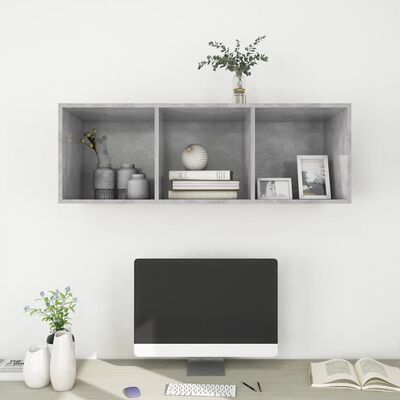 vidaXL Wall-mounted TV Cabinet Concrete Grey 37x37x107 cm Engineered Wood