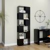 vidaXL Book Cabinet Room Divider Black 60x24x186 cm Engineered Wood