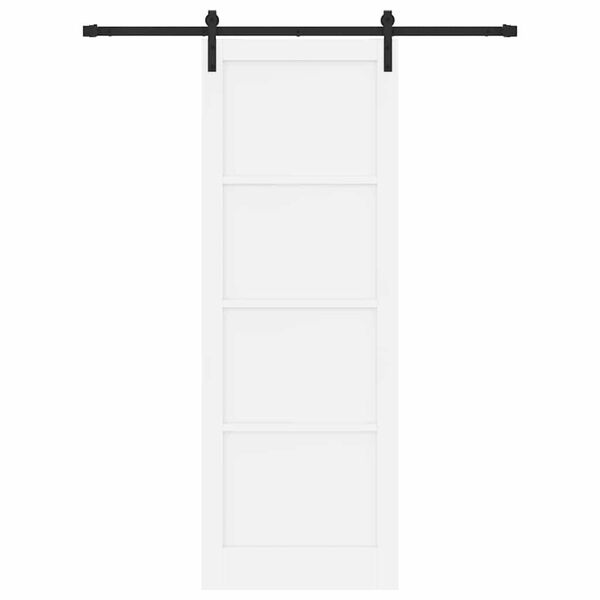 vidaXL Sliding Door White and Black 83 x 232 cm Solid Pine Wood