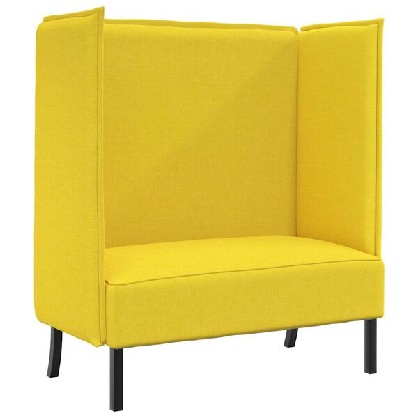vidaXL Highback Sofa Light yellow 109 x 56 x 121 cm Fabric