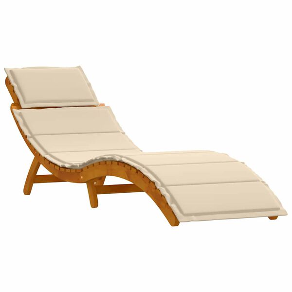 vidaXL Sun lounger 2 pcs Beige 184 x 55 x 64cm Solid Acacia wood
