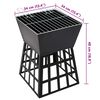 vidaXL 2-in-1 Fire Pit and BBQ 34x34x48 cm Steel