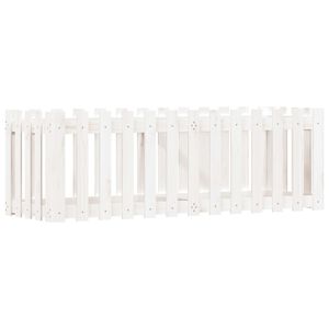 vidaXL Garden Raised Bed with Fence Design White 150x50x50 cm Solid Wood Pine