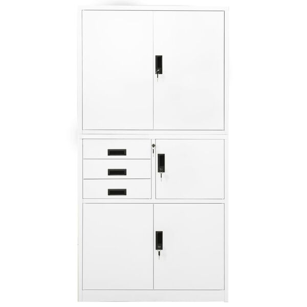 vidaXL Office Cabinet White 90x40x180 cm Steel