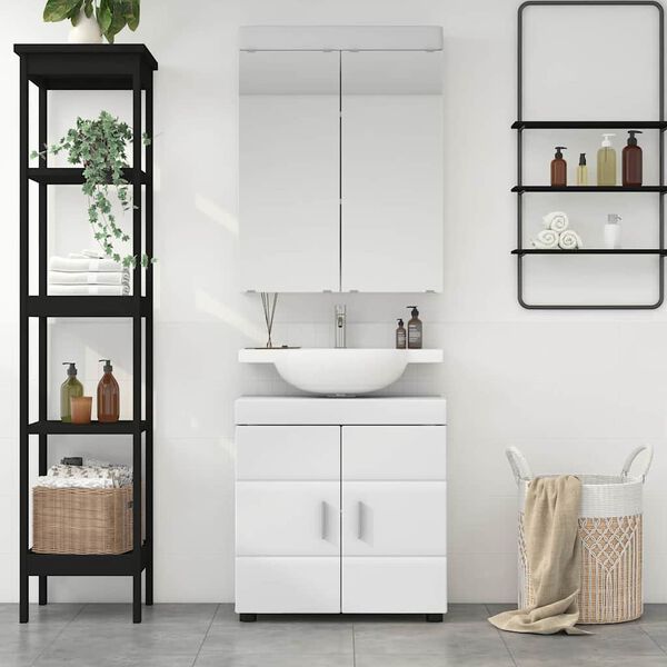 vidaXL Bathroom Furniture Set with Shelf TULUM White Engineered Wood
