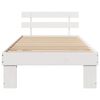 vidaXL Bed Frame with Headboard White 90 x 200 cm Solid Pine Wood