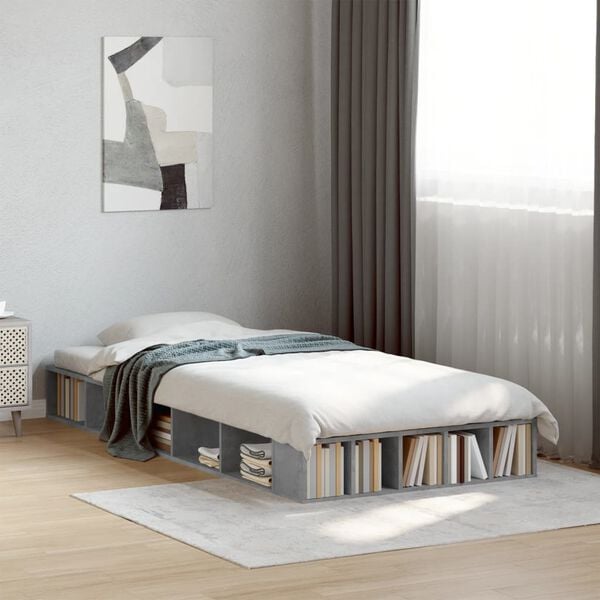 vidaXL Bed Frame without Mattress Concrete Grey 90x200 cm