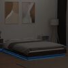 vidaXL Bed Frame with LED Lights without Mattress Brown Oak 135x190cm