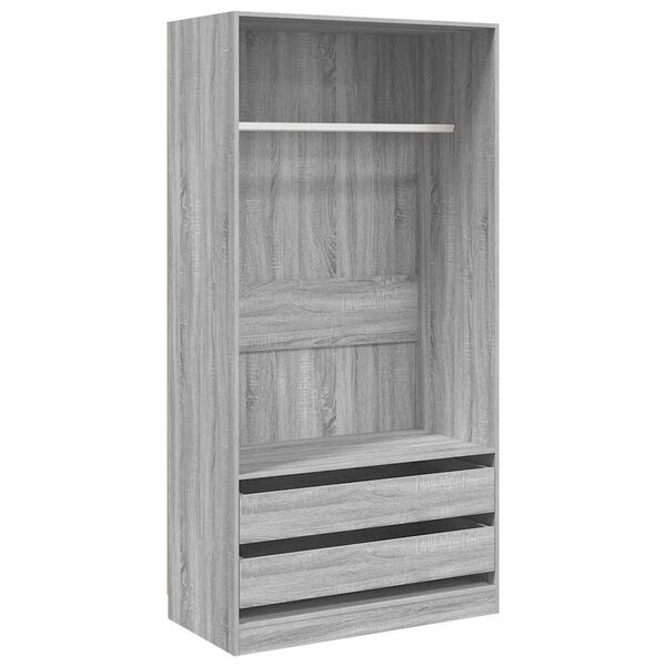 vidaXL Wardrobe Grey Sonoma 100x50x200 cm Engineered Wood