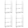 vidaXL 3-Layer Tire Racks 4 pcs Silver 110x40x200 cm Steel