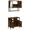 vidaXL 2 Piece Bathroom Furniture Set Smoked Oak Engineered Wood