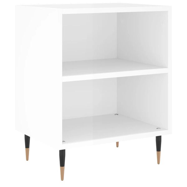 vidaXL Bedside Cabinet High Gloss White 40x30x50 cm Engineered Wood