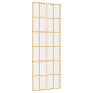 vidaXL Sliding Door Gold 76x205 cm Clear ESG Glass and Aluminium