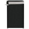 vidaXL Laundry Basket with 2 Sections Black 53x35x57 cm Poly Rattan