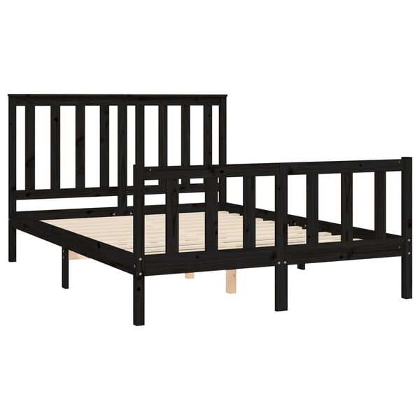 vidaXL Bed Frame without Mattress Black 120x200 cm Solid Wood Pine