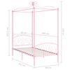 vidaXL Canopy Bed Frame without Mattress Pink Metal 90x200 cm