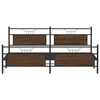 vidaXL Metal Bed Frame without Mattress Brown Oak 193x201 cm