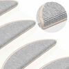 vidaXL Stair Mats 15 pcs 56x17x3 cm Silver Half Round
