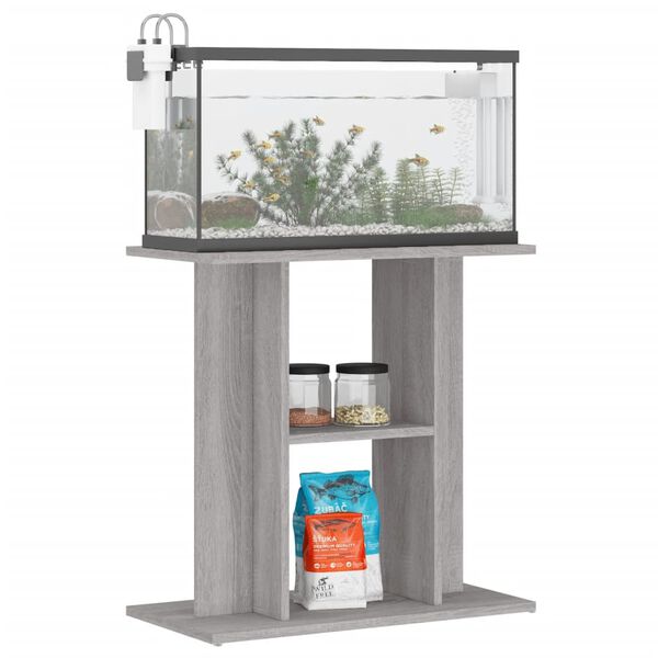 vidaXL Aquarium Stand Grey Sonoma 60x30x60 cm Engineered Wood