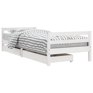 vidaXL Kids Bed Frame with Drawers White 80x200 cm Solid Wood Pine