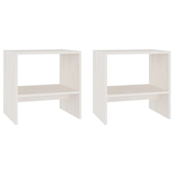 vidaXL Bedside Cabinets 2 pcs White 40x30.5x40 cm Solid Pinewood