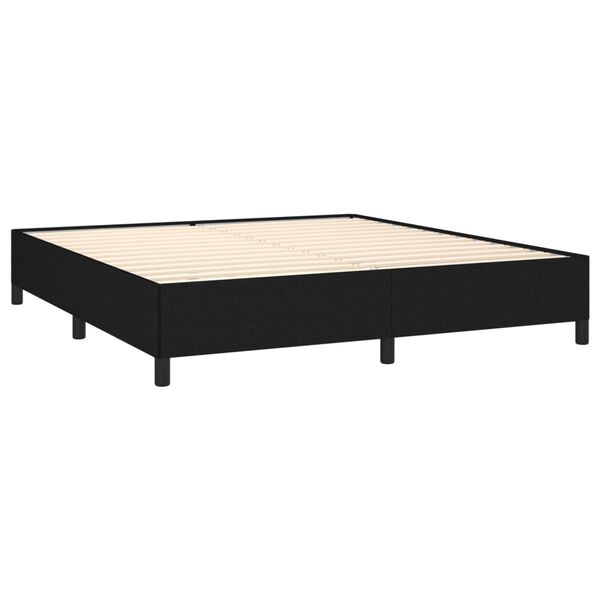 vidaXL Bed Frame without Mattress Black 180x200 cm Super King Super King Fabric