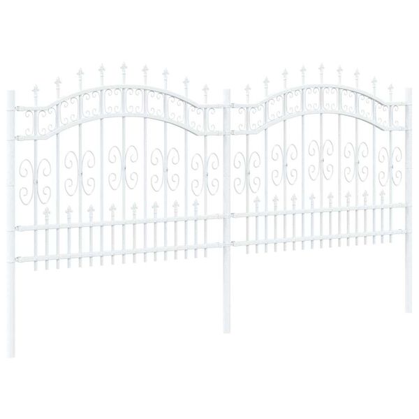 vidaXL Garden Fence White 240 x 140 cm Powder-coated steel