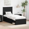 vidaXL Bed Frame with Headboard Black 75 x 190 cm Solid Pine Wood