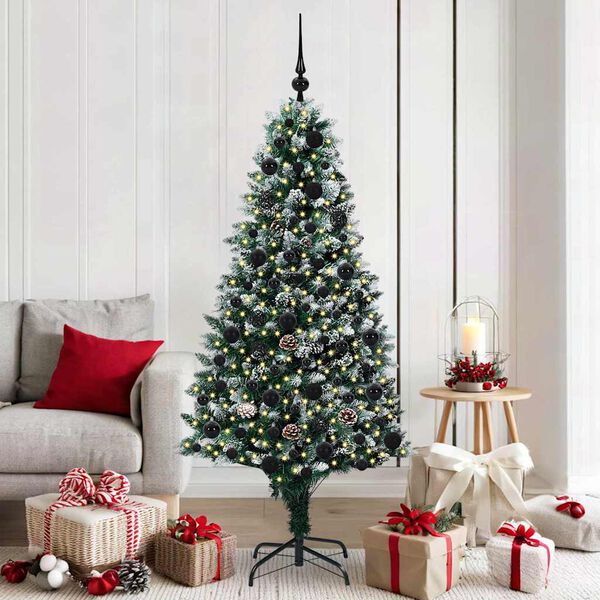 vidaXL Artificial Christmas Tree with 300 LEDs with Stand Green 180 cm