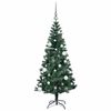vidaXL Artificial Pre-lit Christmas Tree Green 150 cm PVC and Metal