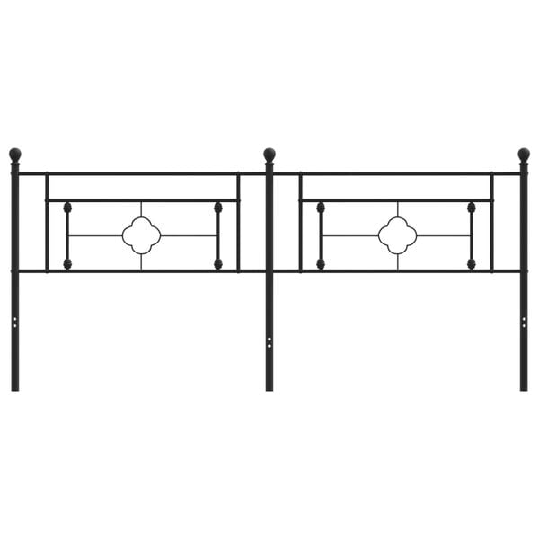 vidaXL Metal Replace Headboard Black 193 cm