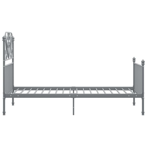 vidaXL Bed Frame without Mattress Grey Metal 90x200 cm