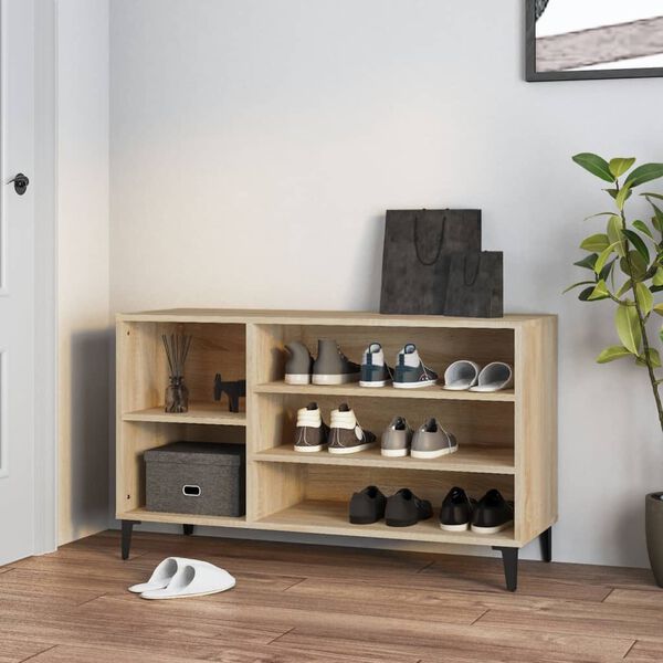 vidaXL Shoe Cabinet Sonoma Oak 102x36x60 cm Engineered Wood