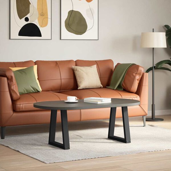 vidaXL Coffee Table Legs V-Shape 2 pcs Black 38x(42-43.3) cm Steel