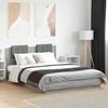 vidaXL Bed Frame with LED without Mattress Grey Sonoma 120x200 cm