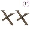 vidaXL Coffee Table Legs X-Shaped 2 pcs Natural Steel 70x(30-31) cm Steel