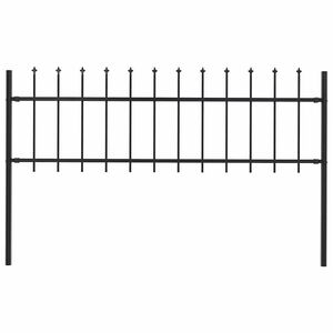 vidaXL Garden Fence Woerden with Spear Top Steel 181x60 cm Black