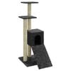 vidaXL Cat Tree | Dark grey | Engineered wood, plush, sisal | Medium