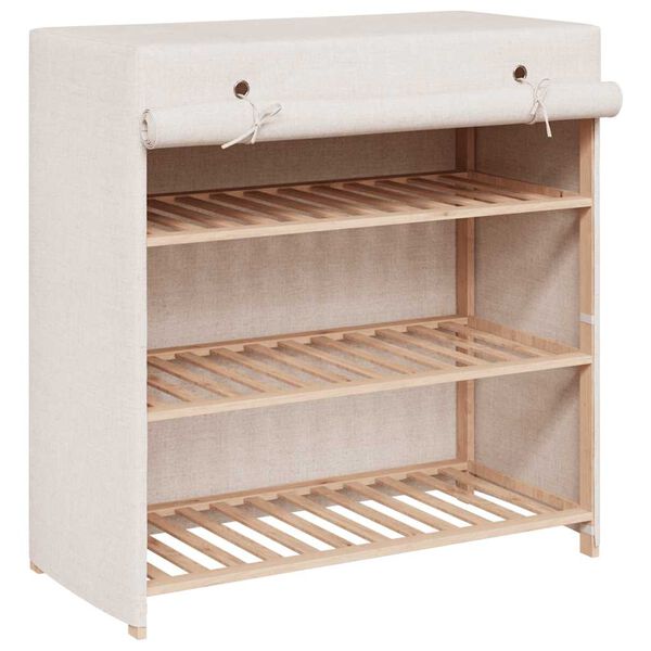 vidaXL Shoe Cabinet with Cover White 79x40x80 cm Fabric