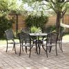 vidaXL Garden Dining Set 7 pcs Black 90 x 90 x 75 cm Cast Aluminium