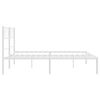 vidaXL Metal Bed Frame without Mattress with Headboard White 140x190cm