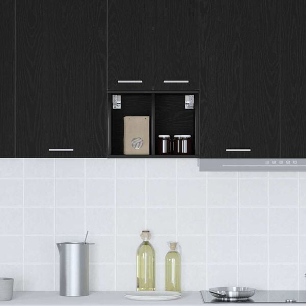 vidaXL Hanging Cabinet Black Oak 30 x 29.5 x 40 cm Engineered Wood