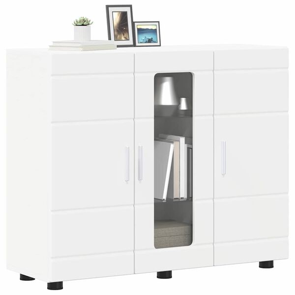 vidaXL Wooden Cabinet White 88.5 x 30.5 x 73 cm Engineered Wood