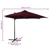 vidaXL Cantilever Garden Parasol with Pole and LED Lights Bordeaux Red 300cm